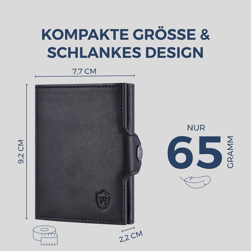 Slim Wallet mit RFID-Schutz, 7 Kartenfächer & Mini-Münzfach (Waxy)