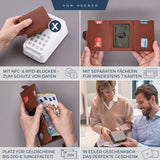 Slim Wallet mit RFID-Schutz, 5 Kartenfächer und XL-Münzfach