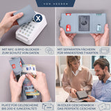 Slim Wallet mit RFID-Schutz, 5 Kartenfächer und XL-Münzfach