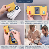 Slim Wallet mit RFID-Schutz, 5 Kartenfächer und XL-Münzfach
