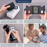 Slim Wallet mit RFID-Schutz, 5 Kartenfächer und XL-Münzfach