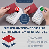 Slim Wallet mit RFID-Schutz, 5 Kartenfächer und XL-Münzfach