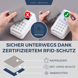 Slim Wallet mit RFID-Schutz, 5 Kartenfächer und XL-Münzfach