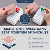 Slim Wallet mit RFID-Schutz, 5 Kartenfächer und XL-Münzfach