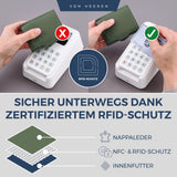 Slim Wallet mit RFID-Schutz, 5 Kartenfächer und XL-Münzfach