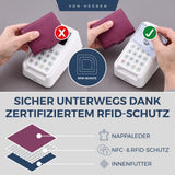 Slim Wallet mit RFID-Schutz, 5 Kartenfächer und XL-Münzfach