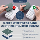 Slim Wallet mit RFID-Schutz, 5 Kartenfächer und XL-Münzfach