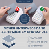 Slim Wallet mit RFID-Schutz, 5 Kartenfächer und XL-Münzfach