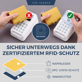 Slim Wallet mit RFID-Schutz, 5 Kartenfächer und XL-Münzfach