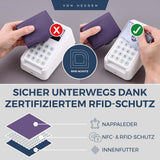 Slim Wallet mit RFID-Schutz, 5 Kartenfächer und XL-Münzfach