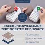 Slim Wallet mit RFID-Schutz, 5 Kartenfächer und XL-Münzfach