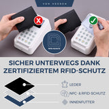 Slim Wallet mit RFID-Schutz, 5 Kartenfächer und XL-Münzfach