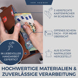 Slim Wallet mit RFID-Schutz, 5 Kartenfächer und XL-Münzfach