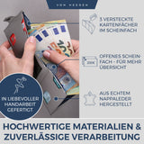 Slim Wallet mit RFID-Schutz, 5 Kartenfächer und XL-Münzfach