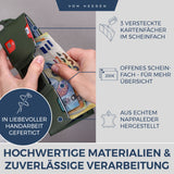 Slim Wallet mit RFID-Schutz, 5 Kartenfächer und XL-Münzfach