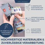 Slim Wallet mit RFID-Schutz, 5 Kartenfächer und XL-Münzfach