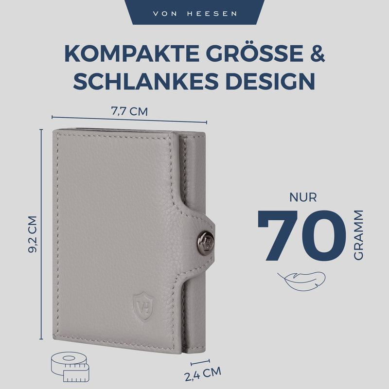 Slim Wallet mit RFID-Schutz, 5 Kartenfächer und XL-Münzfach