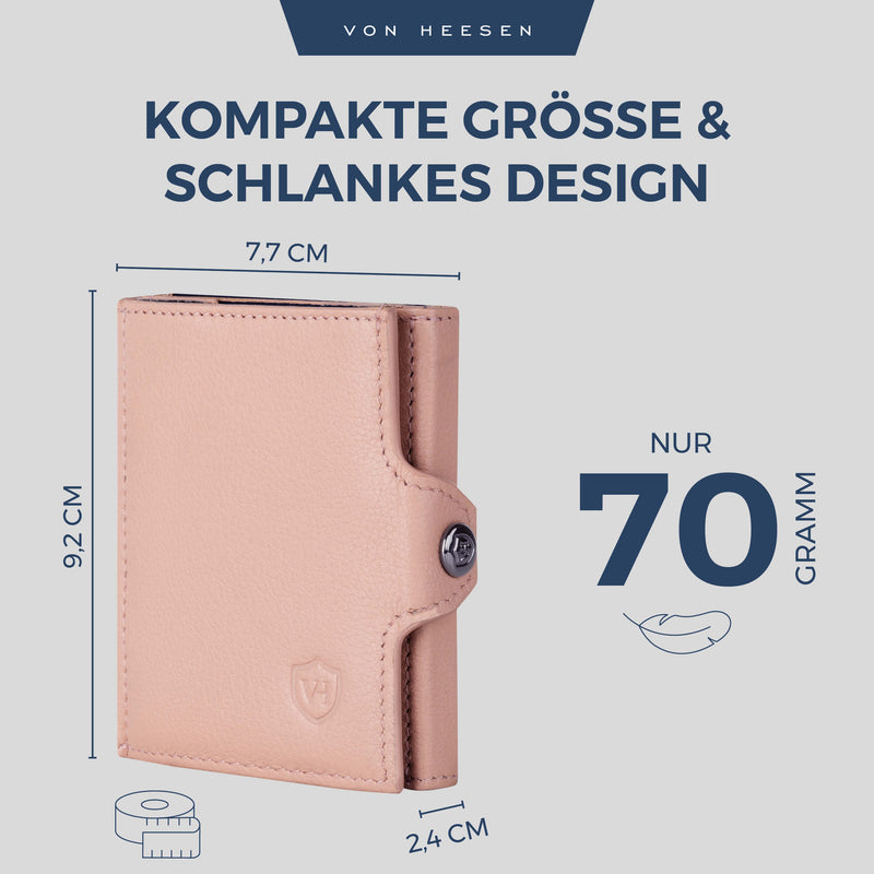 Slim Wallet mit RFID-Schutz, 5 Kartenfächer und XL-Münzfach