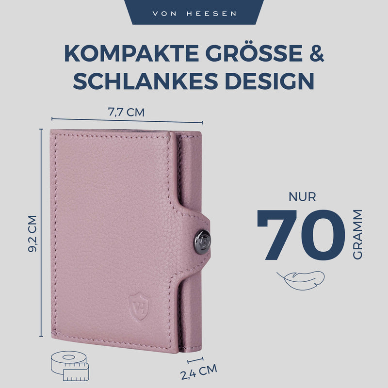 Slim Wallet mit RFID-Schutz, 5 Kartenfächer und XL-Münzfach