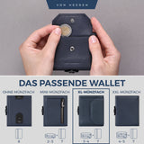 Slim Wallet mit RFID-Schutz, 5 Kartenfächer und XL-Münzfach
