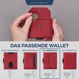 Slim Wallet mit RFID-Schutz, 5 Kartenfächer und XL-Münzfach