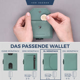 Slim Wallet mit RFID-Schutz, 5 Kartenfächer und XL-Münzfach