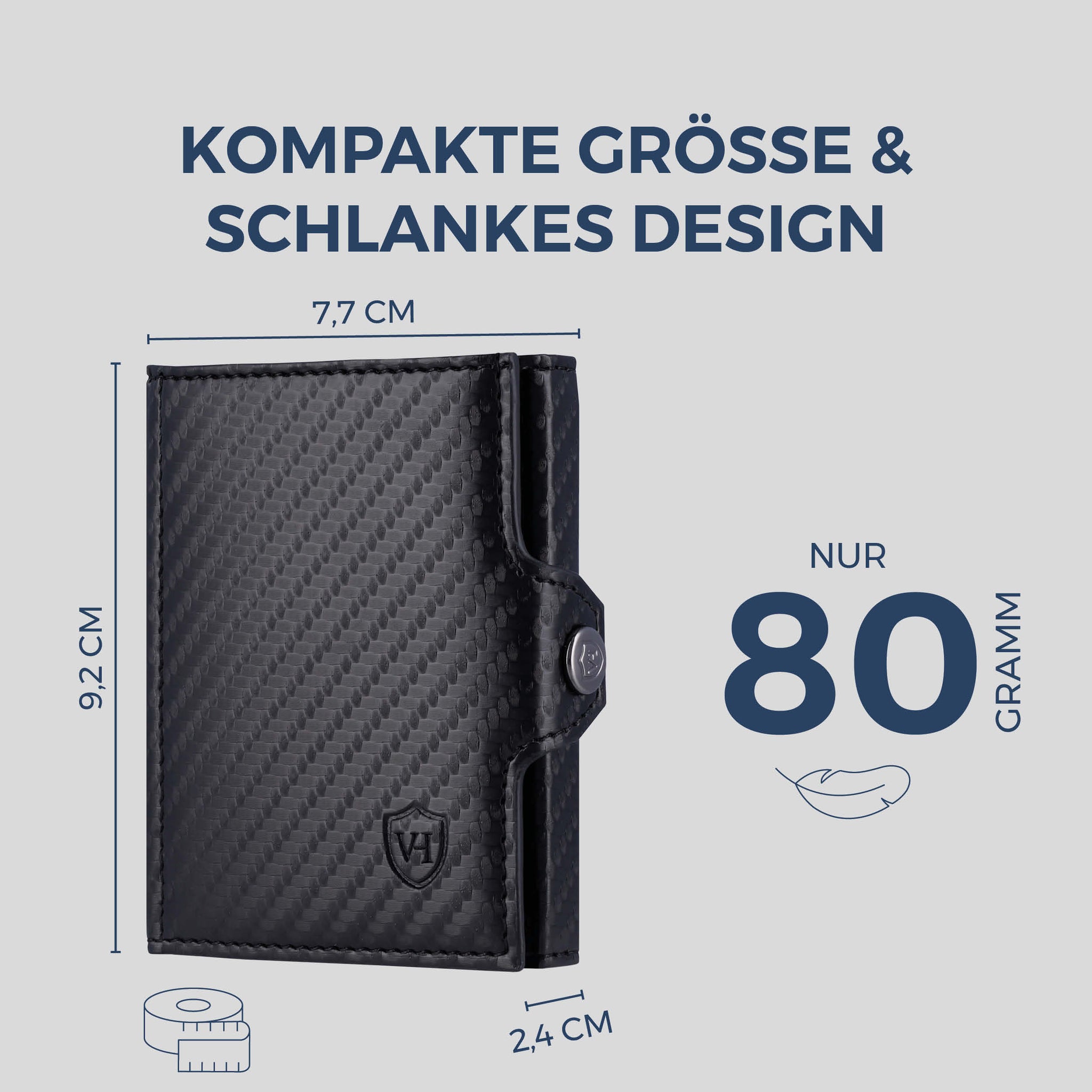 Slim Wallet mit RFID-Schutz, 7 Kartenfächer & XL-Münzfach (Carbon)