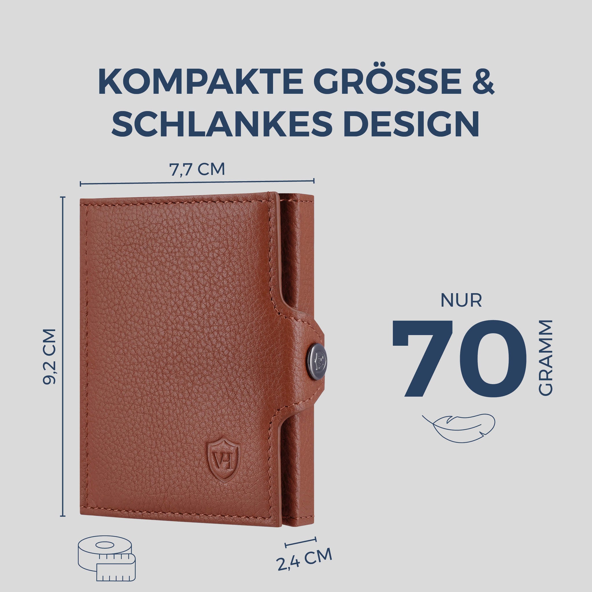 Slim Wallet mit RFID-Schutz, 7 Kartenfächer & XL-Münzfach (Genarbt)
