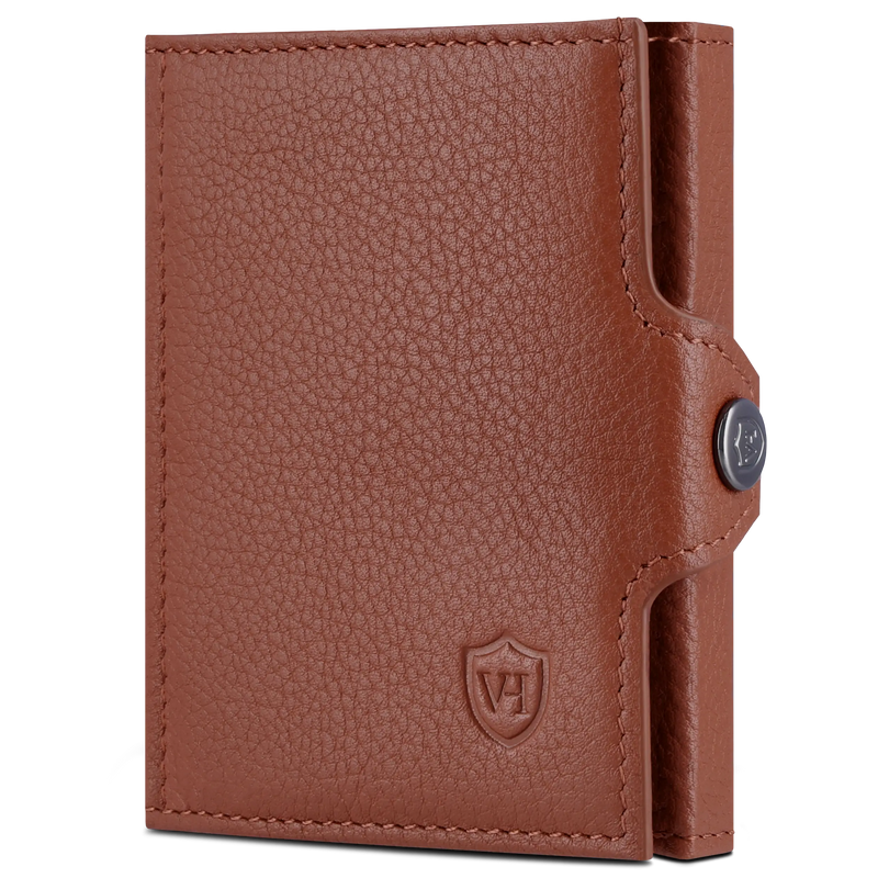 Slim Wallet mit RFID-Schutz, 7 Kartenfächer & XL-Münzfach (Genarbt)