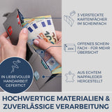 Slim Wallet mit RFID-Schutz, 7 Kartenfächer & XL-Münzfach (Genarbt)