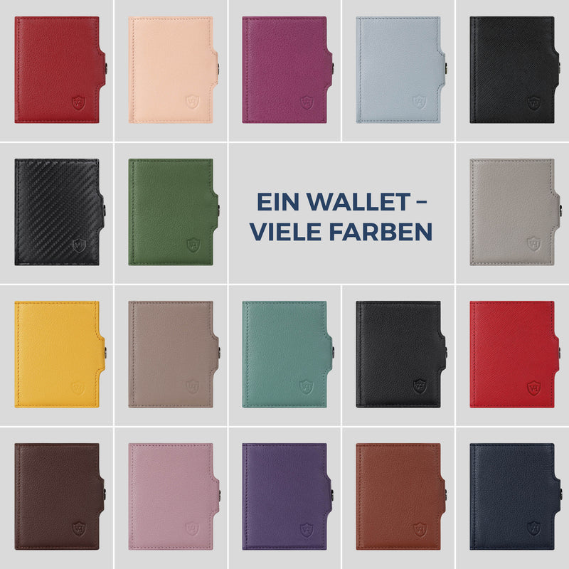 Slim Wallet mit RFID-Schutz, 7 Kartenfächer & XL-Münzfach (Genarbt)