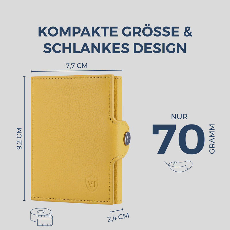 Slim Wallet mit RFID-Schutz, 7 Kartenfächer & XL-Münzfach (Genarbt)