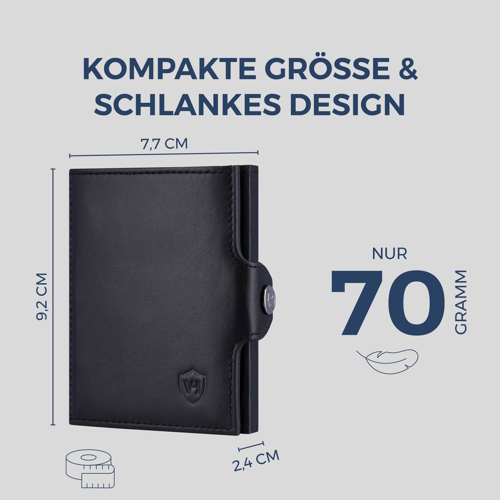 Slim Wallet mit RFID-Schutz, 7 Kartenfächer & XL-Münzfach (Glatt)
