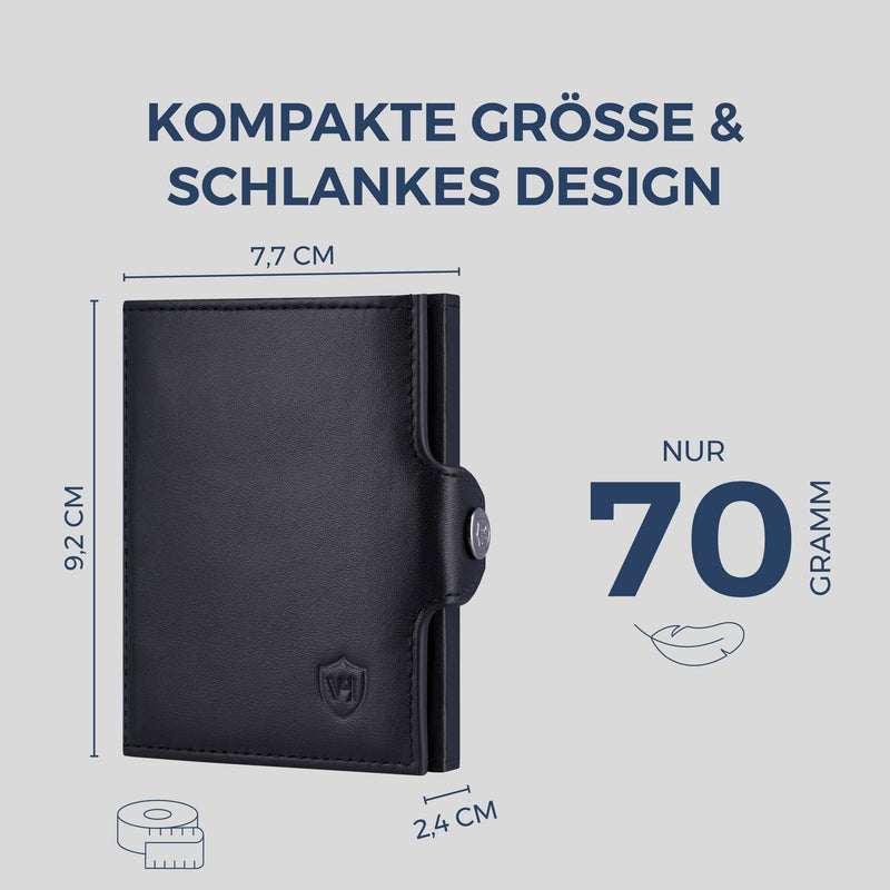 Slim Wallet mit RFID-Schutz, 7 Kartenfächer & XL-Münzfach (Glatt)