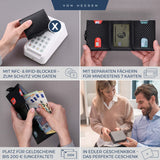 Slim Wallet mit RFID-Schutz, 5 Kartenfächer und XXL-Münzfach