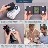 Slim Wallet mit RFID-Schutz, 5 Kartenfächer und XXL-Münzfach