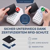 Slim Wallet mit RFID-Schutz, 5 Kartenfächer und XXL-Münzfach
