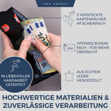 Slim Wallet mit RFID-Schutz, 5 Kartenfächer und XXL-Münzfach