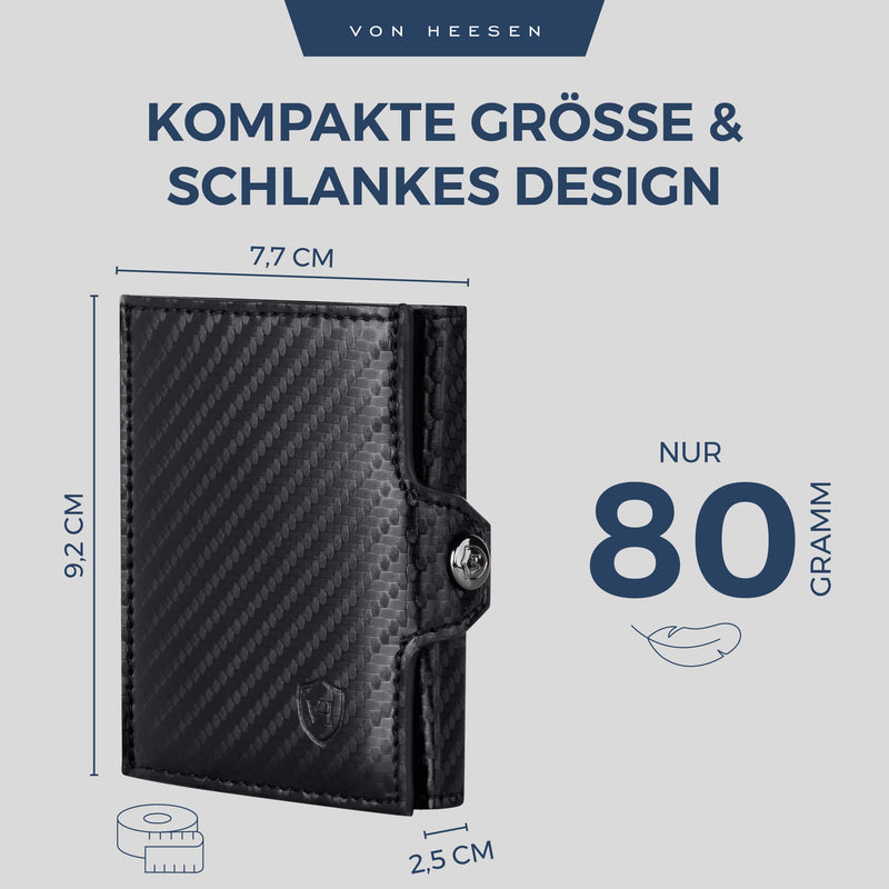 Slim Wallet mit RFID-Schutz, 5 Kartenfächer und XXL-Münzfach