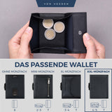 Slim Wallet mit RFID-Schutz, 5 Kartenfächer und XXL-Münzfach
