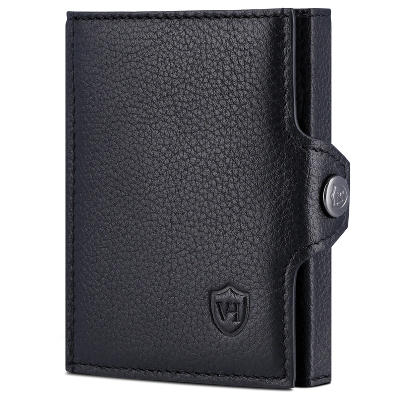 Slim Wallet mit RFID-Schutz, 7 Kartenfächer & XXL-Münzfach (Genarbt)