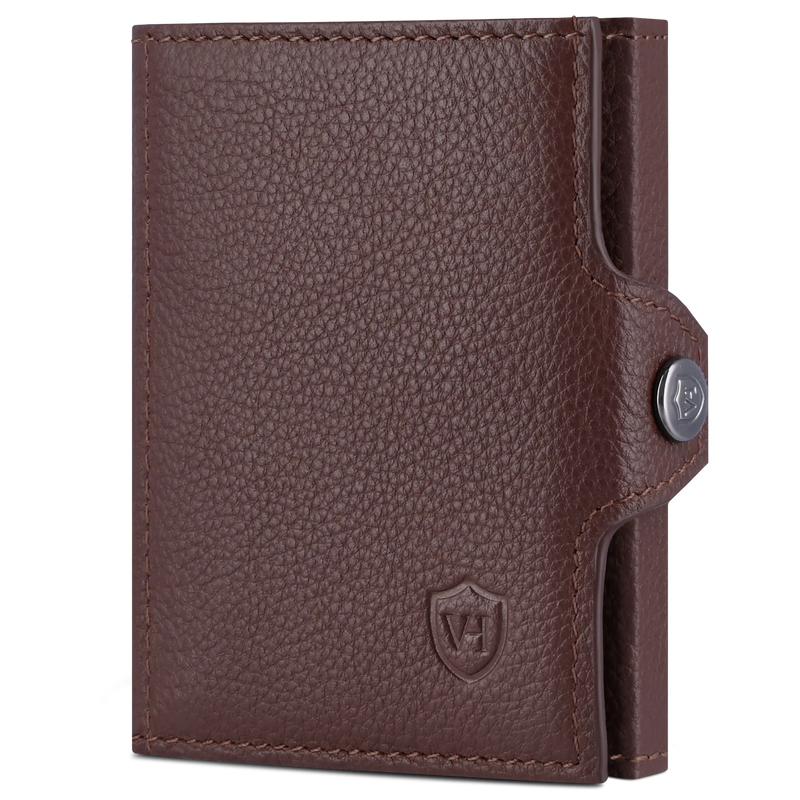 Slim Wallet mit RFID-Schutz, 7 Kartenfächer & XXL-Münzfach (Genarbt)