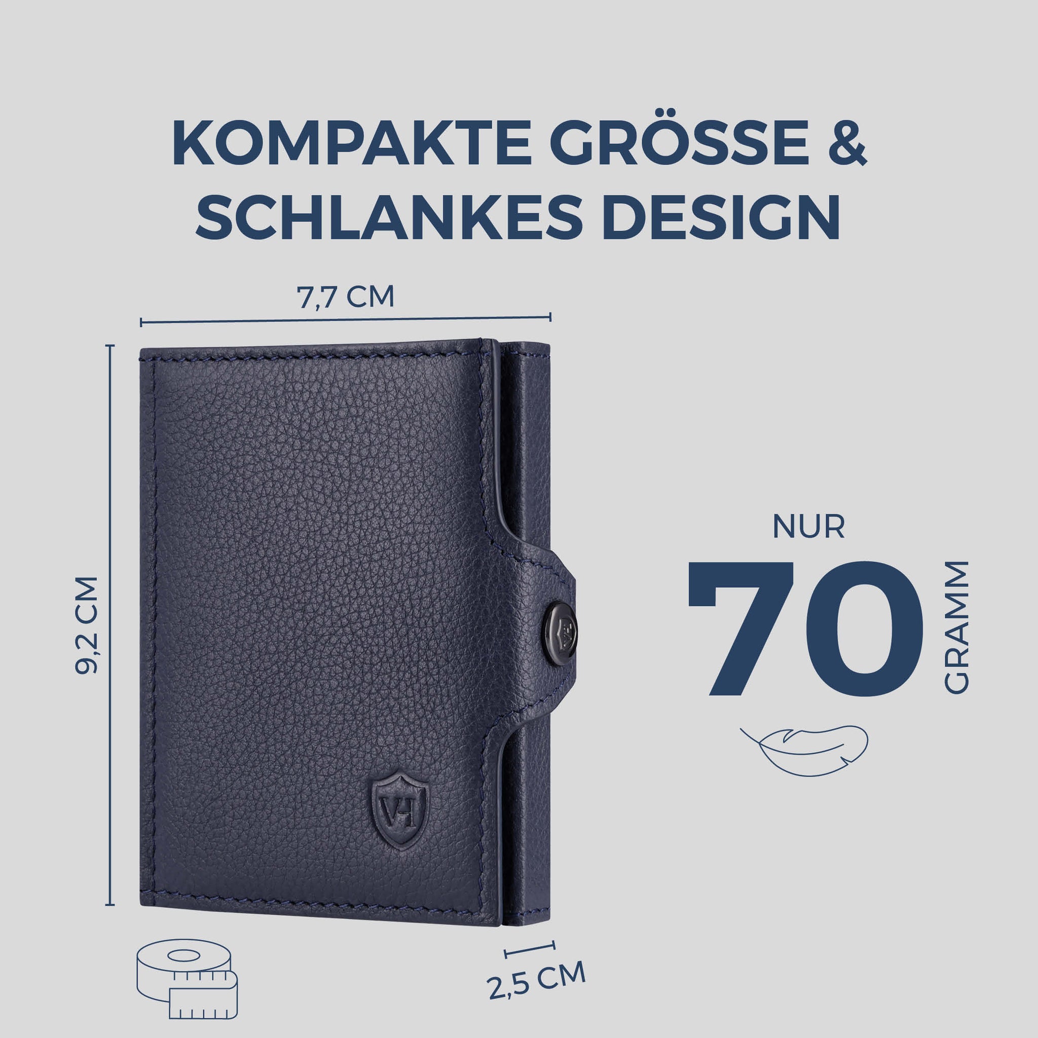 Slim Wallet mit RFID-Schutz, 7 Kartenfächer & XXL-Münzfach (Genarbt)