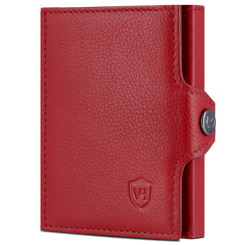 Slim Wallet mit RFID-Schutz, 7 Kartenfächer & XXL-Münzfach (Genarbt)