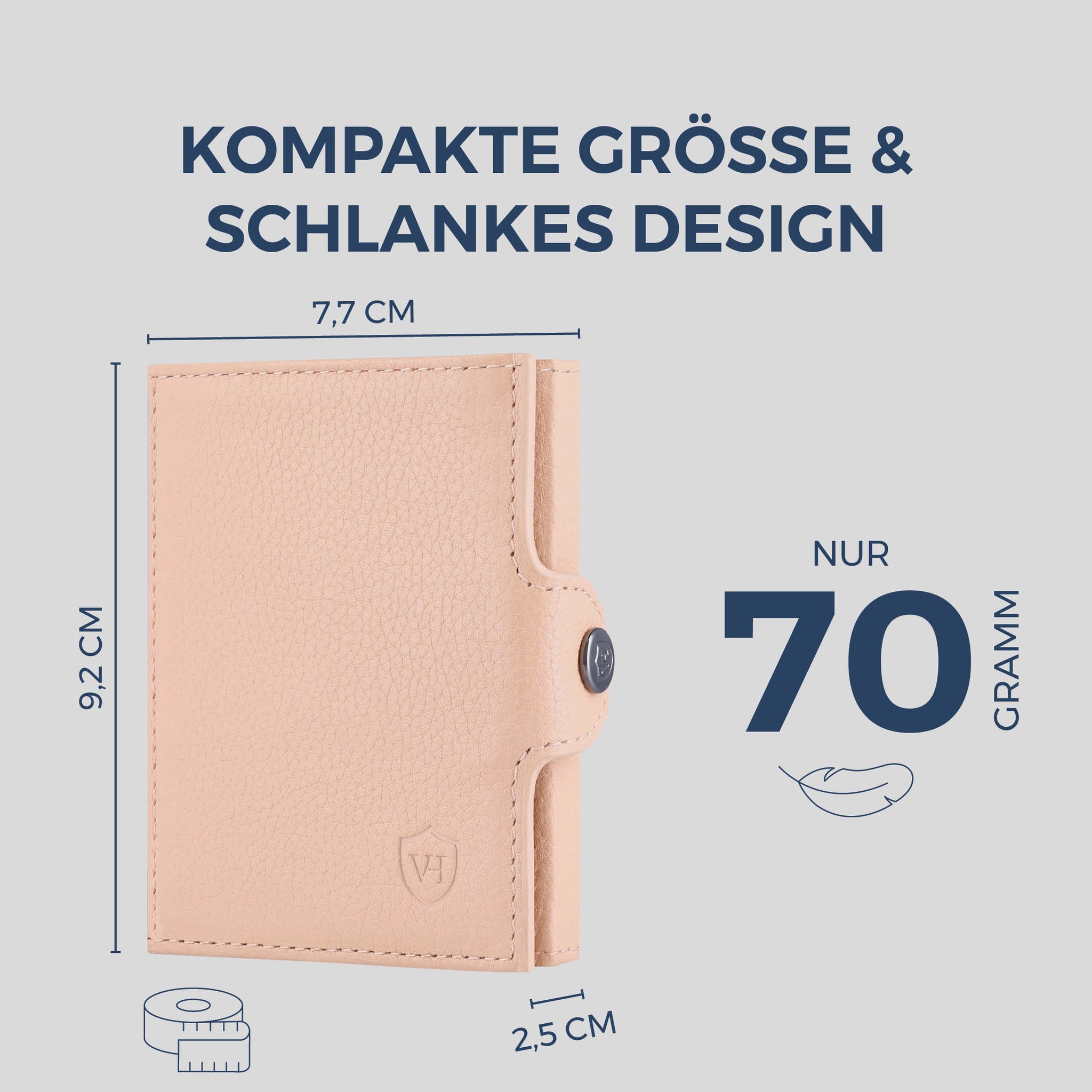 Slim Wallet mit RFID-Schutz, 7 Kartenfächer & XXL-Münzfach (Genarbt)