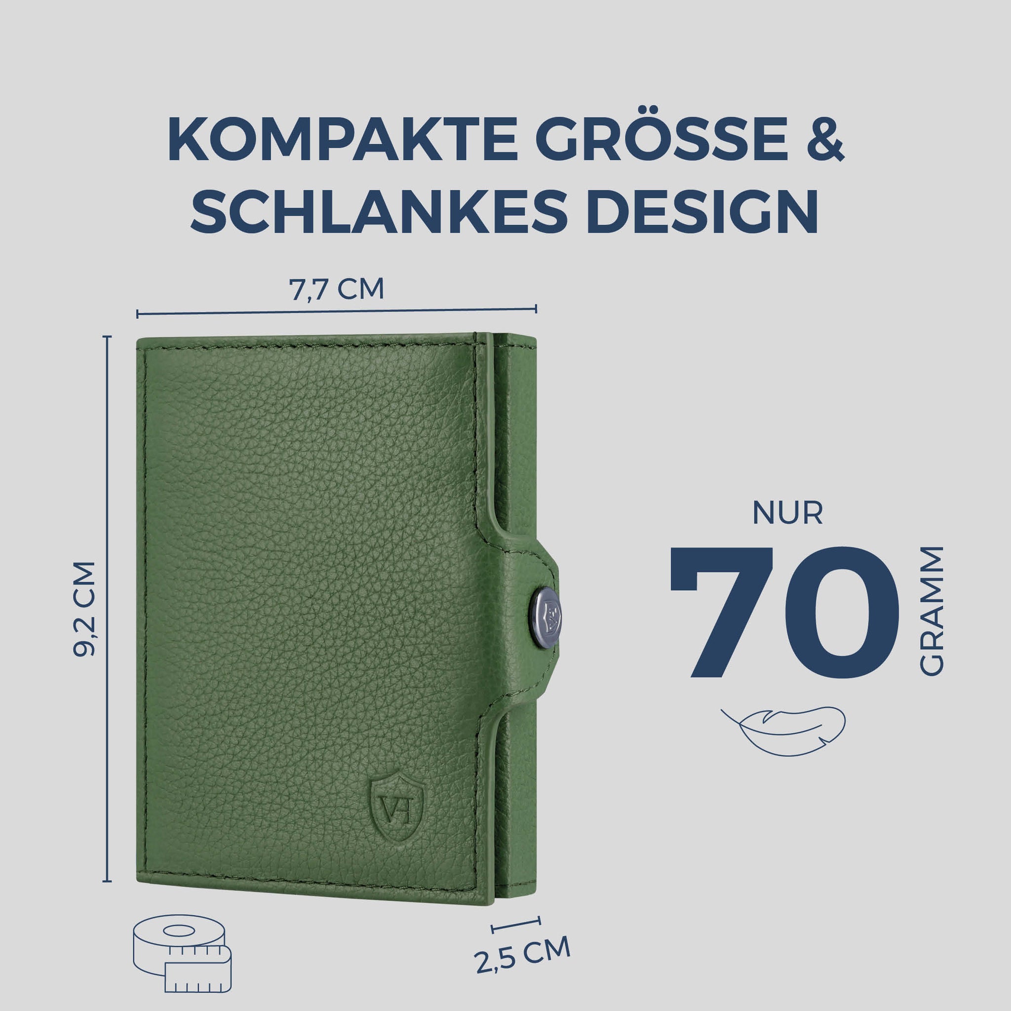 Slim Wallet mit RFID-Schutz, 7 Kartenfächer & XXL-Münzfach (Genarbt)
