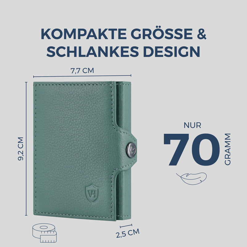 Slim Wallet mit RFID-Schutz, 7 Kartenfächer & XXL-Münzfach (Genarbt)