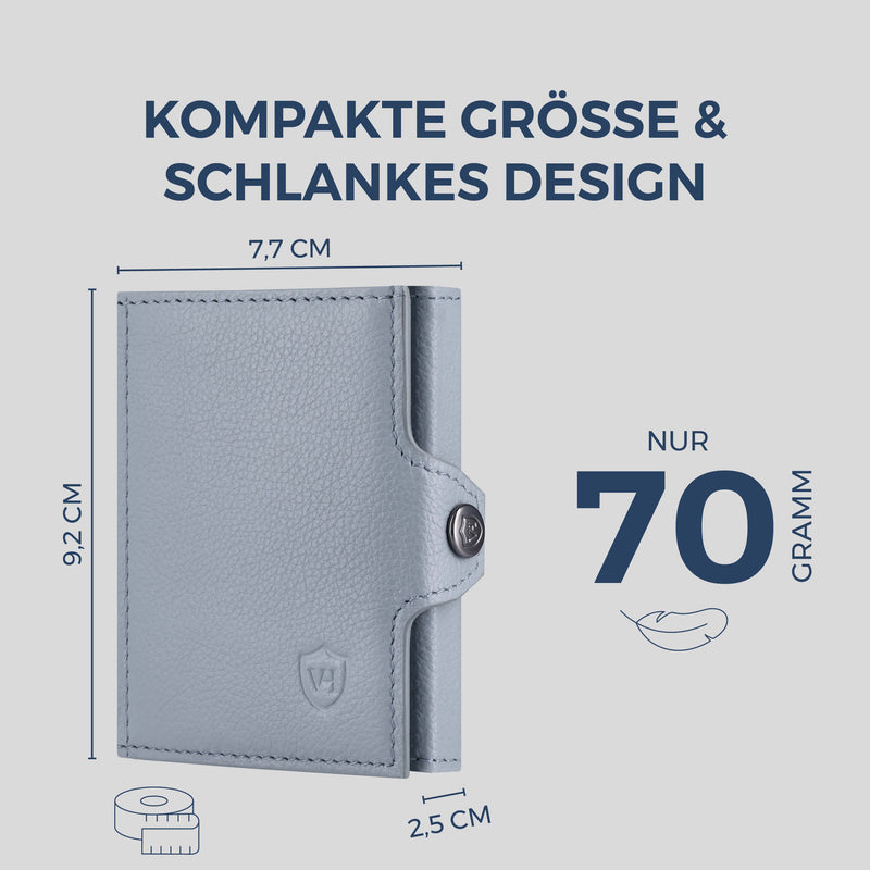Slim Wallet mit RFID-Schutz, 7 Kartenfächer & XXL-Münzfach (Genarbt)