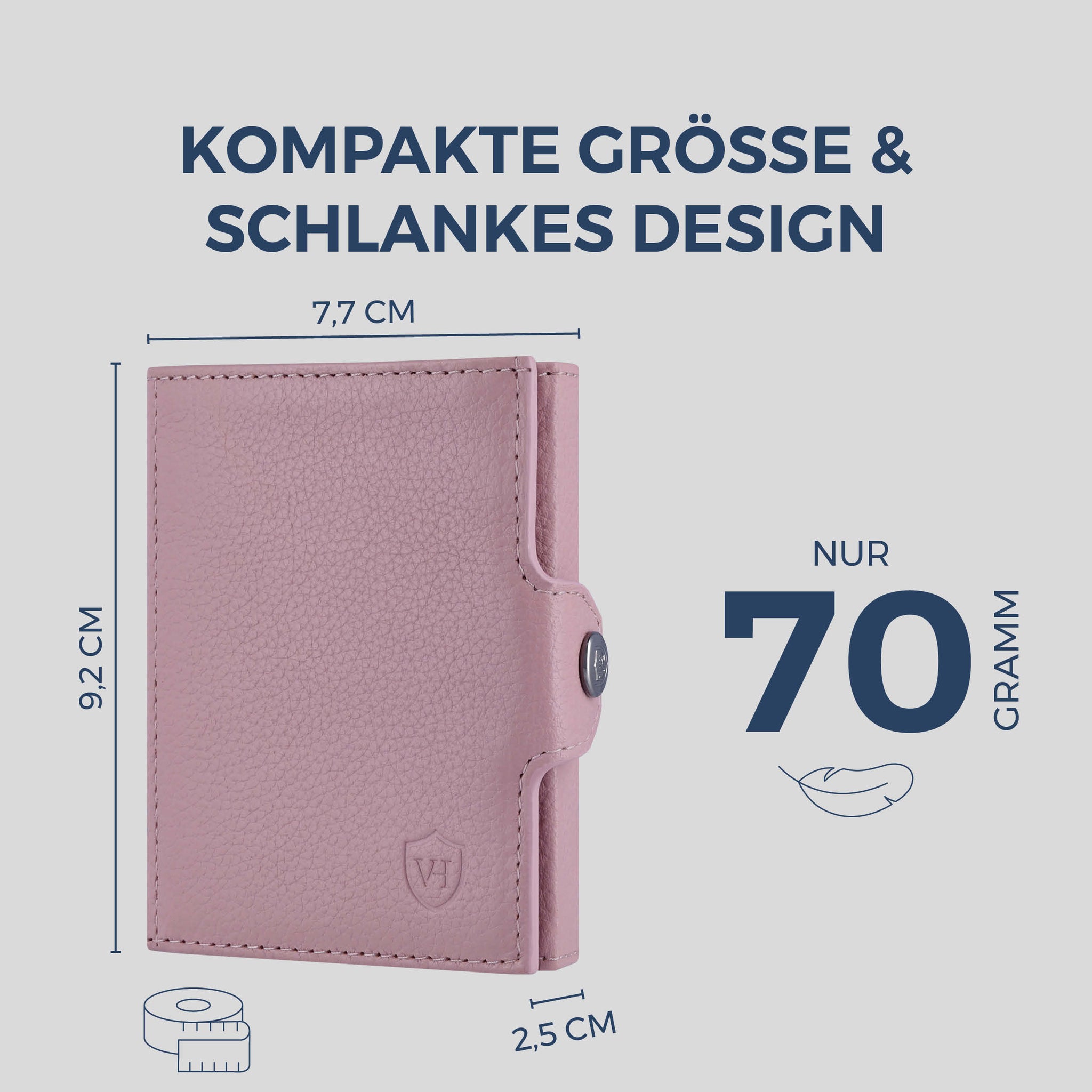 Slim Wallet mit RFID-Schutz, 7 Kartenfächer & XXL-Münzfach (Genarbt)