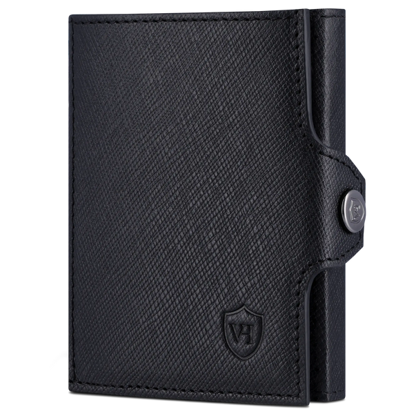 Slim Wallet mit RFID-Schutz, 7 Kartenfächer & XXL-Münzfach (Saffiano)